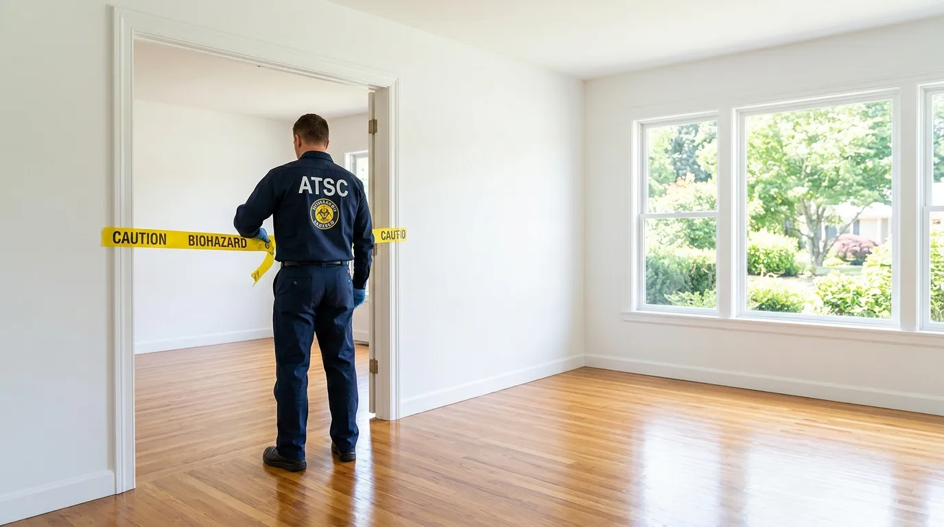 Certified biohazard cleanup crew performing Decomposition Cleanup in East Northport